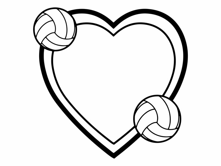 Vetor ilustração de arte da linha de estrutura de vôlei