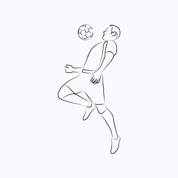 Ilustração de arte de linha de futebol