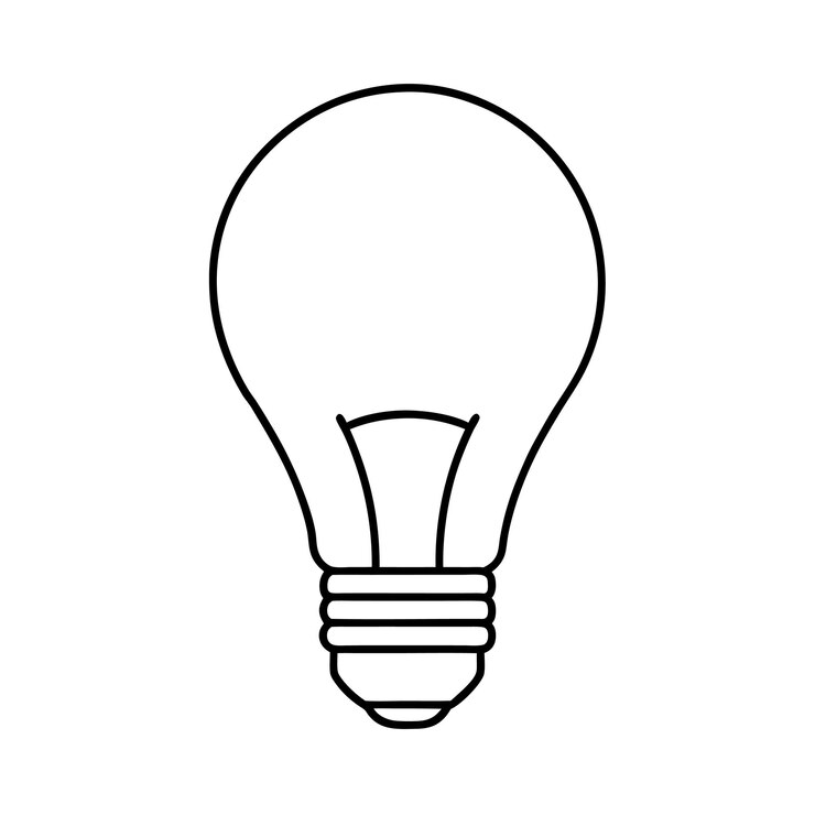 Vetor ilustração de arte de linha de lâmpada desenho de contornos de luz led desenho vetorial