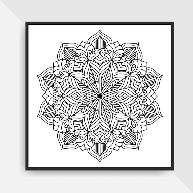 Vetor ilustração de arte de linha desenhada à mão de padrão circular de mandala para colorir página