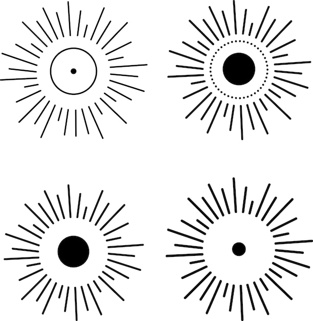 Vetor ilustração de arte de linha svg em preto e branco do vetor solar, arquivos cricut de desenhos celestiais de astrologia