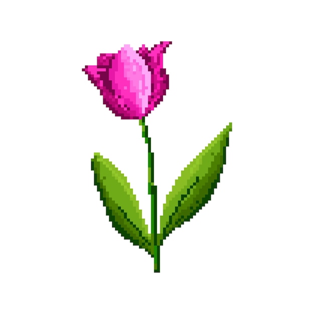 Vetor ilustração de arte de pixel de flor de design plano