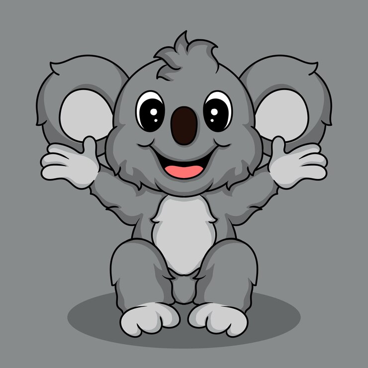 Vetor ilustração de arte e design de camiseta animal fofo personagem coala