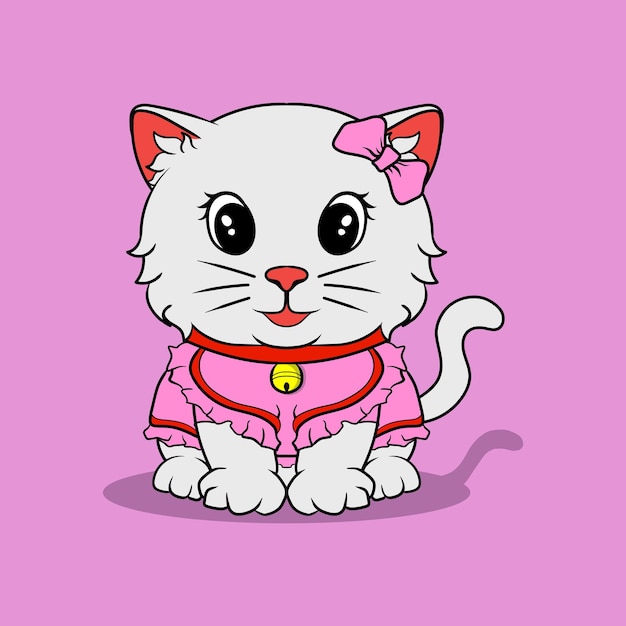 Ilustração de arte e design de camiseta animal fofo personagem gato