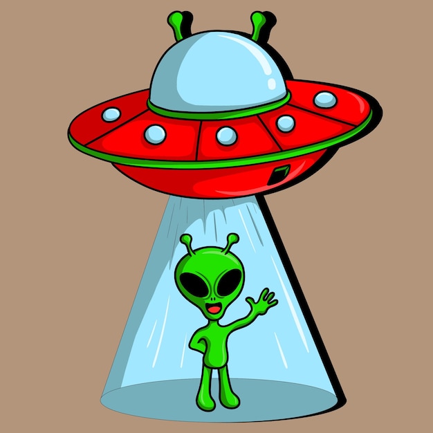 ilustração de desenho de personagem ufo estrangeiro paz 4684856 Vetor no  Vecteezy