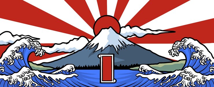 Ilustração de arte japonesa fuji