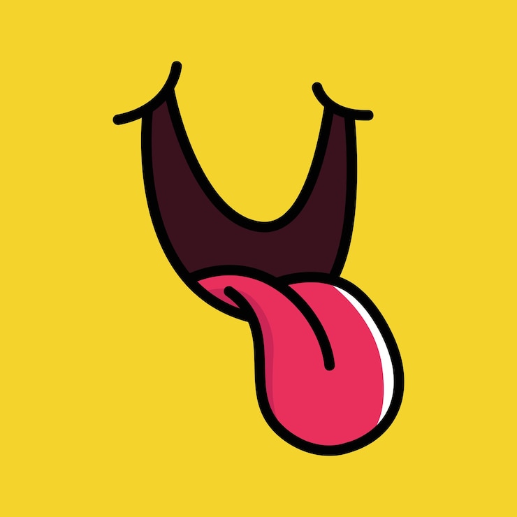 Vetor ilustração de arte pop com a língua saindo