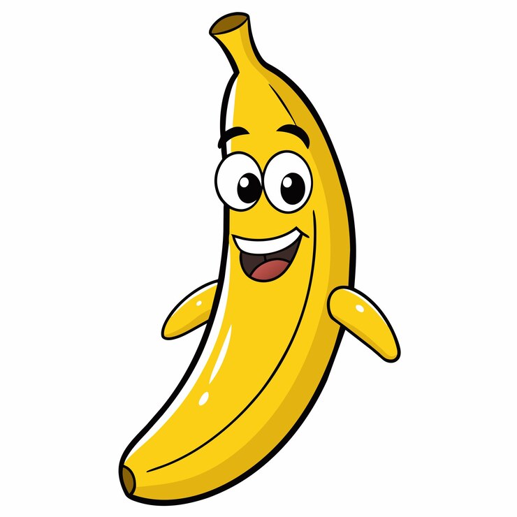 Vetor ilustração de arte vetorial de personagens de cartão de fruta de banana 16