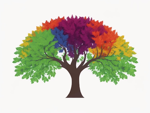 Vetor ilustração de árvore arco-íris