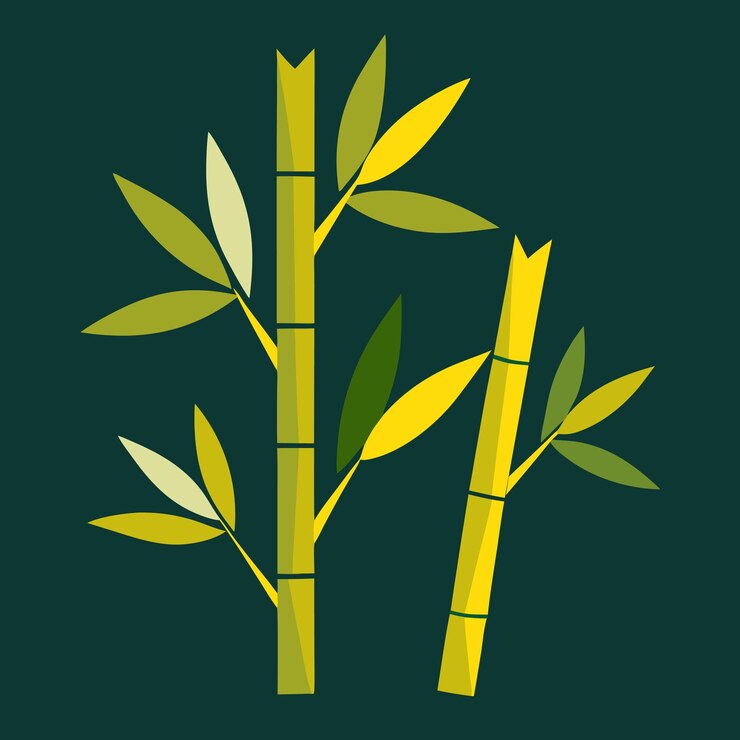 Vetor ilustração de árvore de bambu elegante e verde natural para desenhos naturais e botânicos
