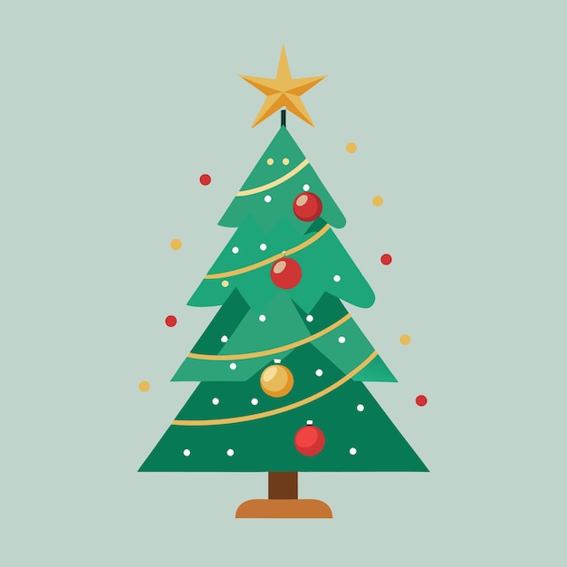 ilustração de árvore de crismistmas decorativa em fundo sólido