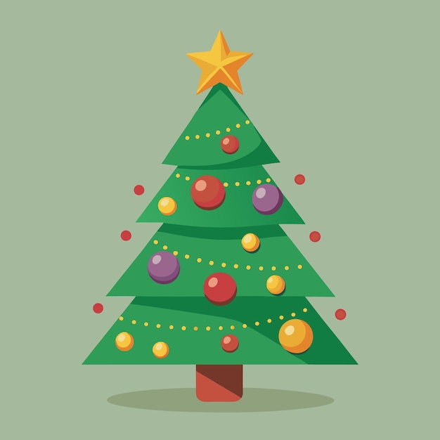 ilustração de árvore de crismistmas decorativa em fundo sólido