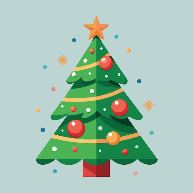 ilustração de árvore de crismistmas decorativa em fundo sólido