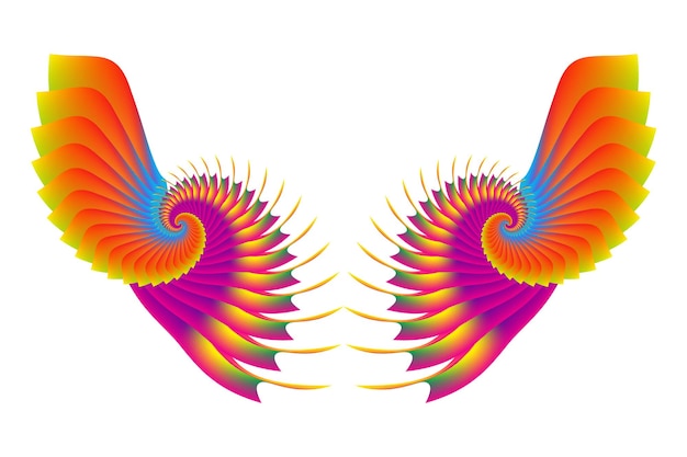Vetor ilustração de asas com gradações coloridas com um conceito abstrato