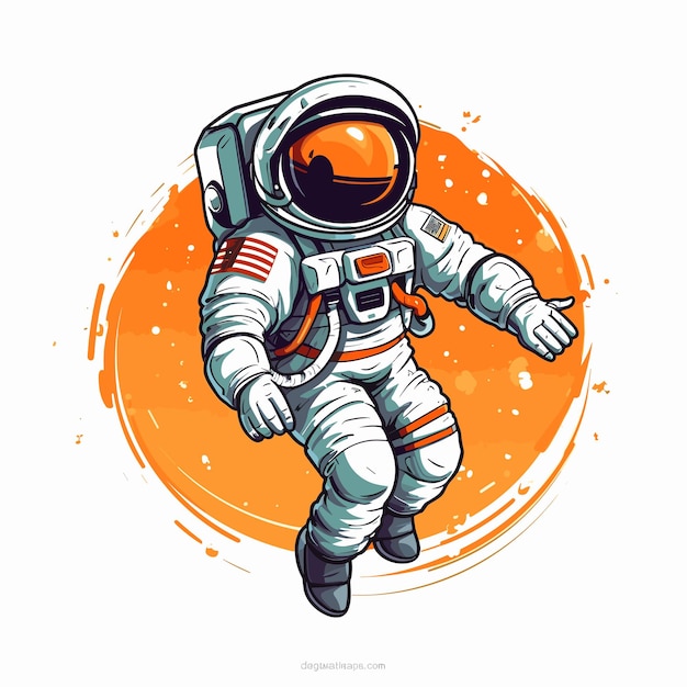 Ilustração de astronauta e espaço