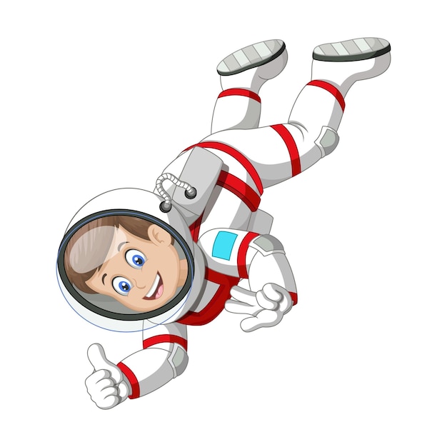 Ilustração de astronauta feliz posando