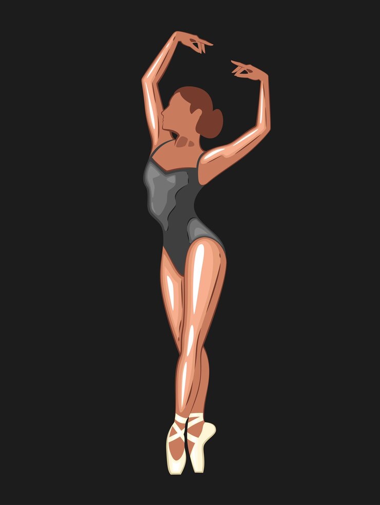 Vetor ilustração de bailarina bailarinas posam menina de ginástica menina dançando coreografia clássica ballet