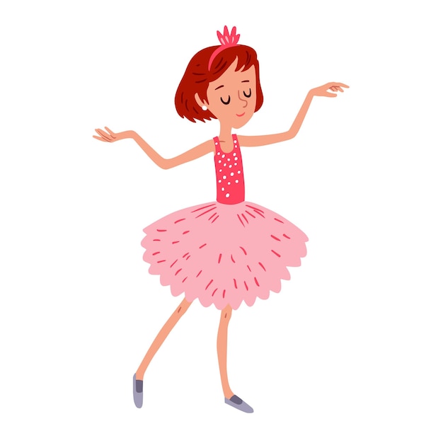 Ilustração de bailarina Linda menina dançando em traje de balé