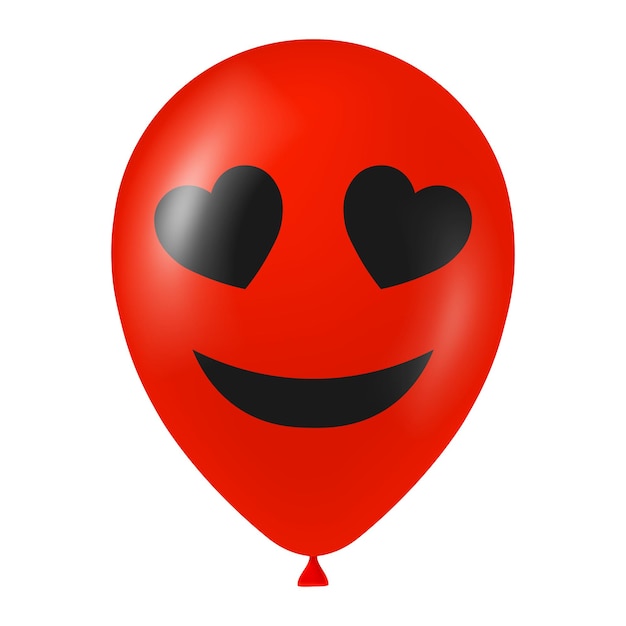 Ilustração de balão vermelho de Halloween com cara assustadora e engraçada