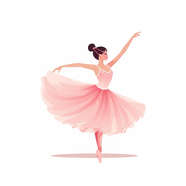 Vetor ilustração de ballet vetor bailarina dançarina isolada dançarina vestido belo design cu