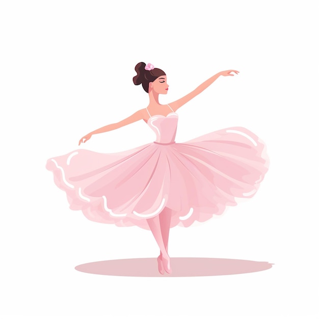 Vetor ilustração de ballet vetor bailarina dançarina isolada dançarina vestido belo design cu