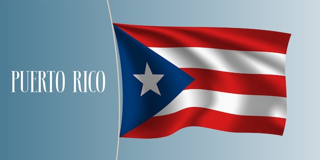 Ilustração de bandeira de ondulação de porto rico