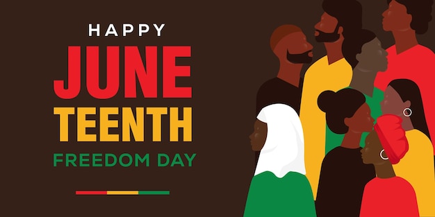ilustração de bandeira horizontal do Dia da Liberdade de Juneteenth
