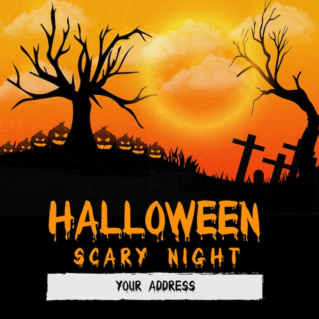 Ilustração de banner do conceito de Halloween