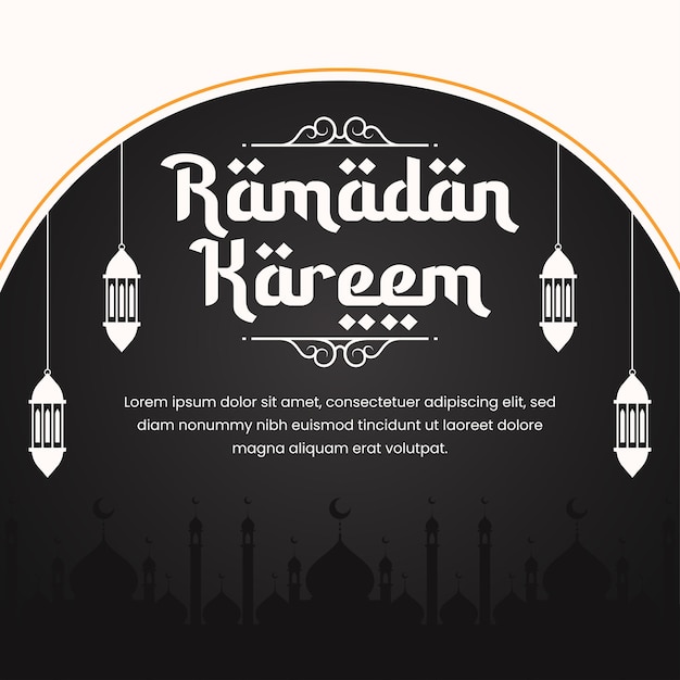 Ilustração de banner do ramadã em design plano