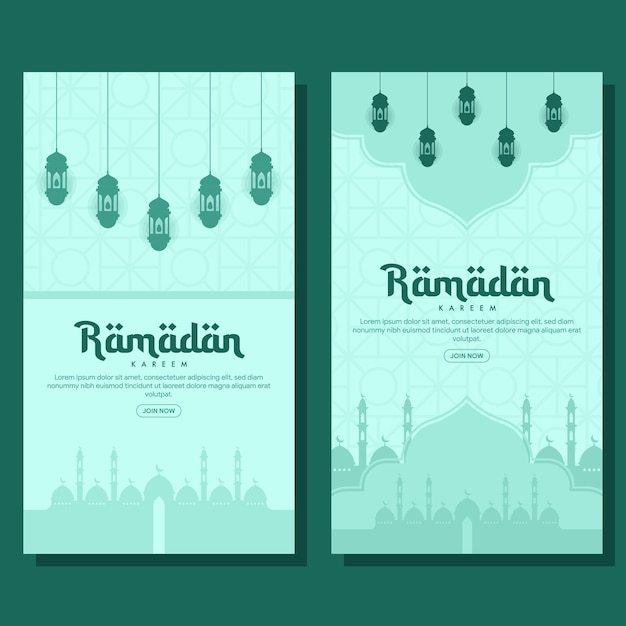 Ilustração de banner vertical do ramadã em design plano