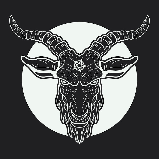 Ilustração de baphomet desenhada à mão