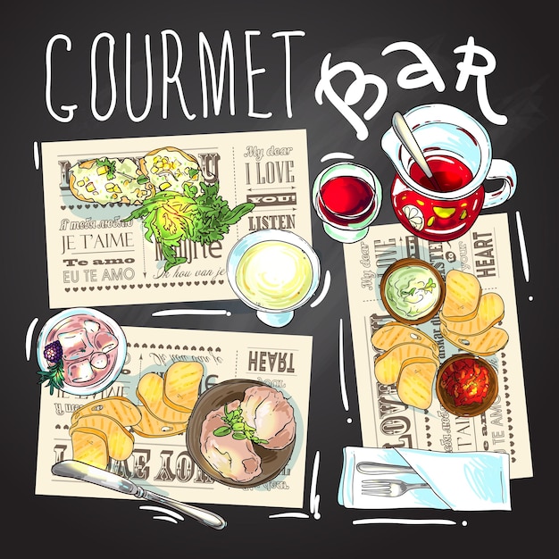 Ilustração de bar gourmet