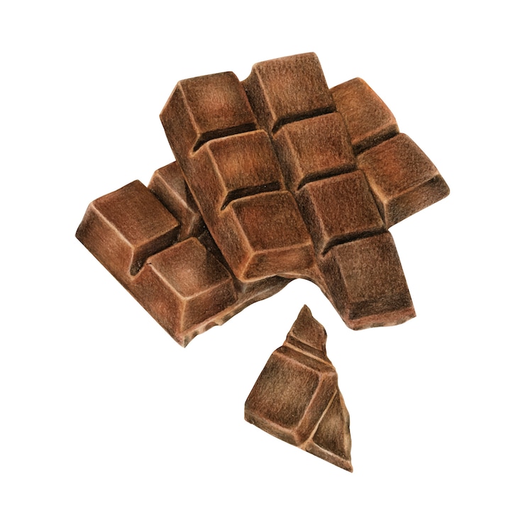 Vetor ilustração, de, barra chocolate