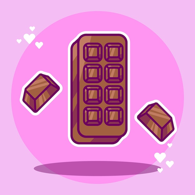 Vetor ilustração de barra de chocolate para dia dos namorados em vetor