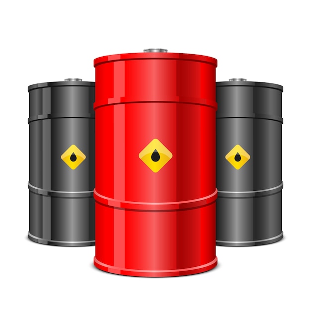 Ilustração de barril de petróleo em fundo branco