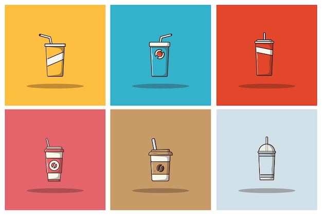 Vetor ilustração de bebidas fofas de fast-food vetor grátis