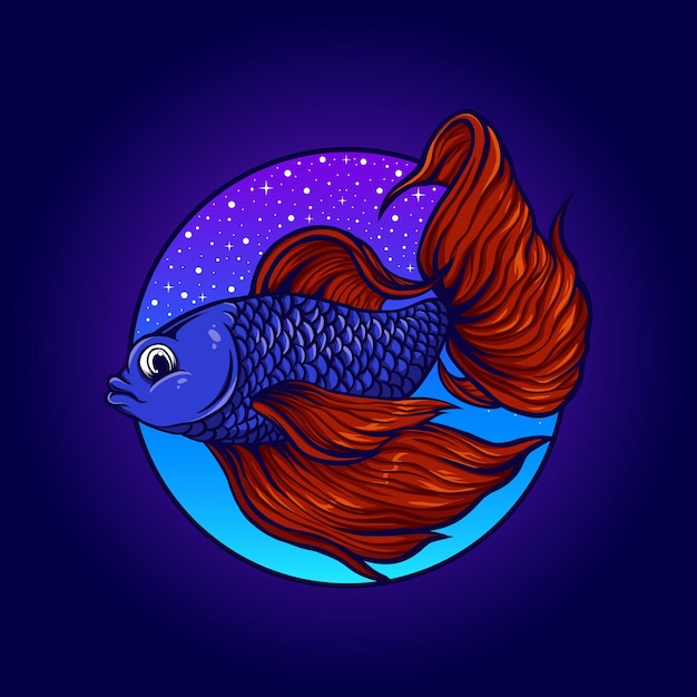 Ilustração de beleza do peixe betta