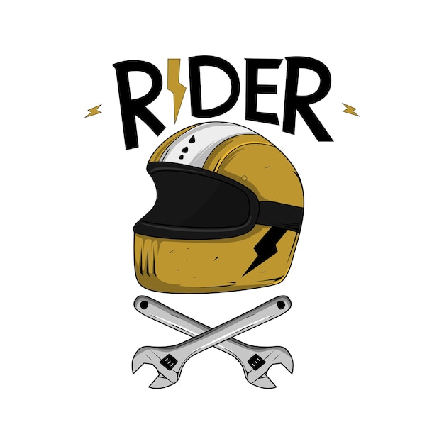 Ilustração de bicicleta de capacete para design de camiseta