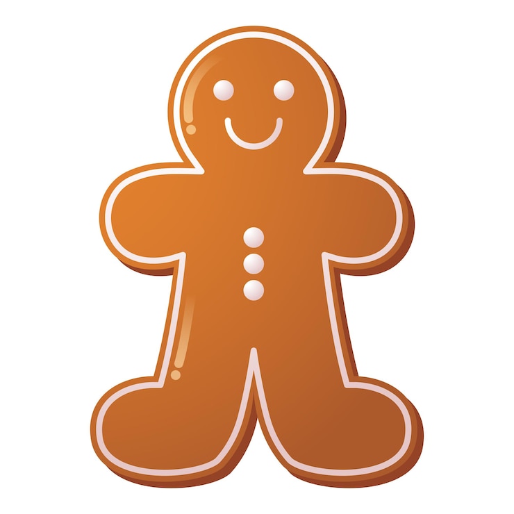 Vetor ilustração de biscoito de gengibre de desenho animado, isolada no fundo branco