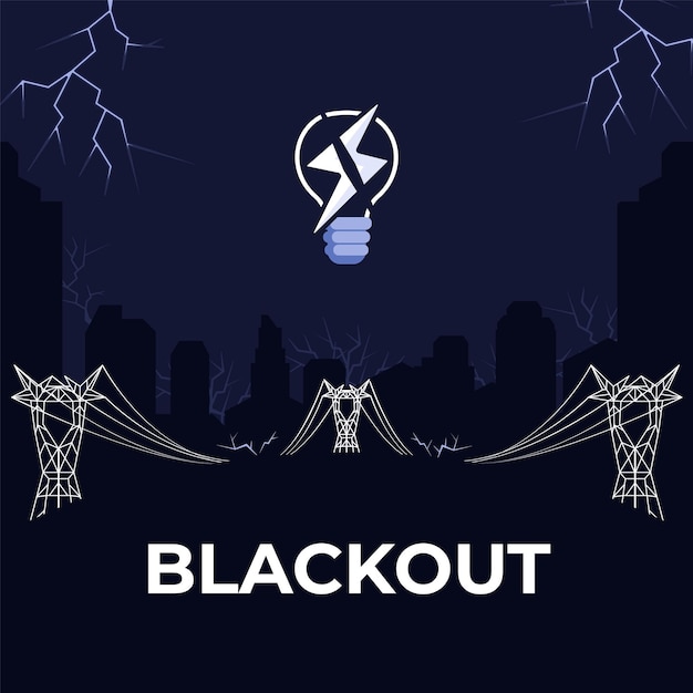 Ilustração de blackout plano desenhado à mão