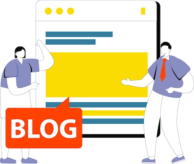 Ilustração de blogs corporativos
