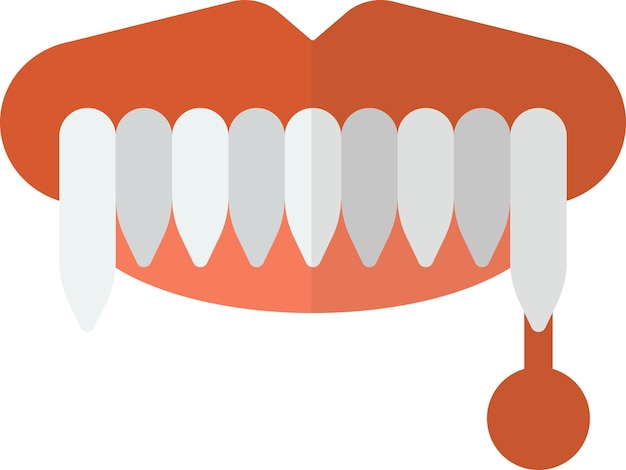 Vetor ilustração de boca de vampiro em estilo minimalista