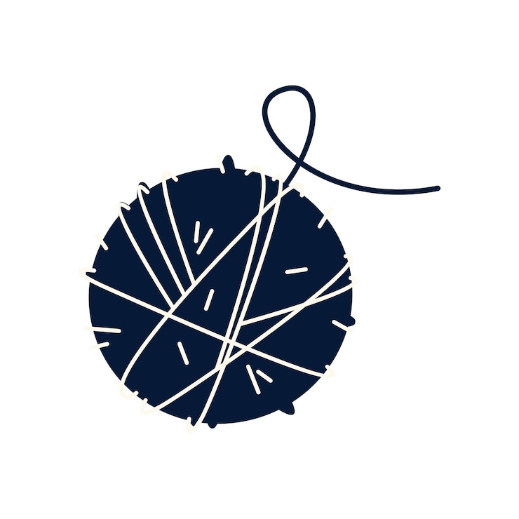 Vetor ilustração de bola de fio vetorial em fundo branco