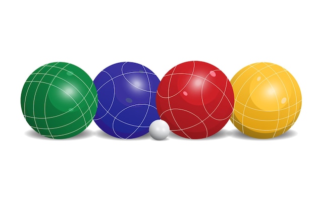 Ilustração de bolas de bocha em várias cores perfeitas para imagens adicionais com tema de esportes de bocha