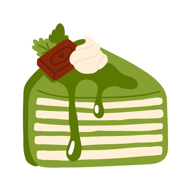 Ilustração de bolo de crepe de comida asiática bonito doodle para impressão, design, cartão de felicitações, adesivo, ícone