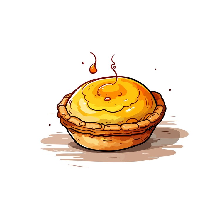 Vetor ilustração de bolo de desenho animado desenhada à mão