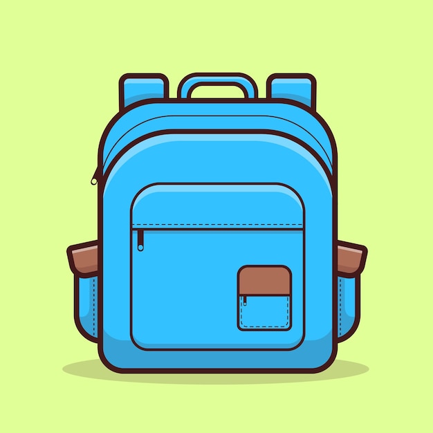 ilustração de bolsa de escola bonita de volta à escola ilustração vetorial