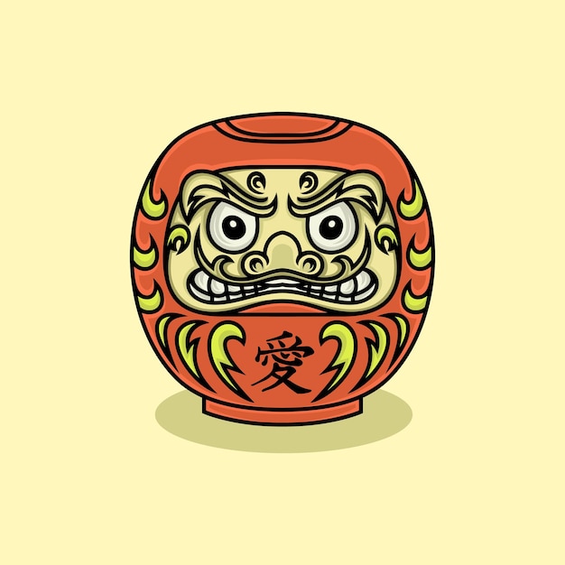 Ilustração de boneca daruma japonesa