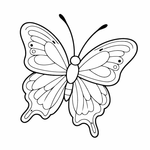 Vetor ilustração de borboleta de desenho animado para livros infantis