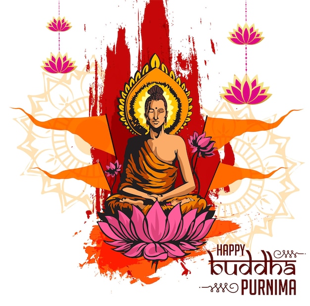 Ilustração de Buddha Purnima Background com design agradável e criativo